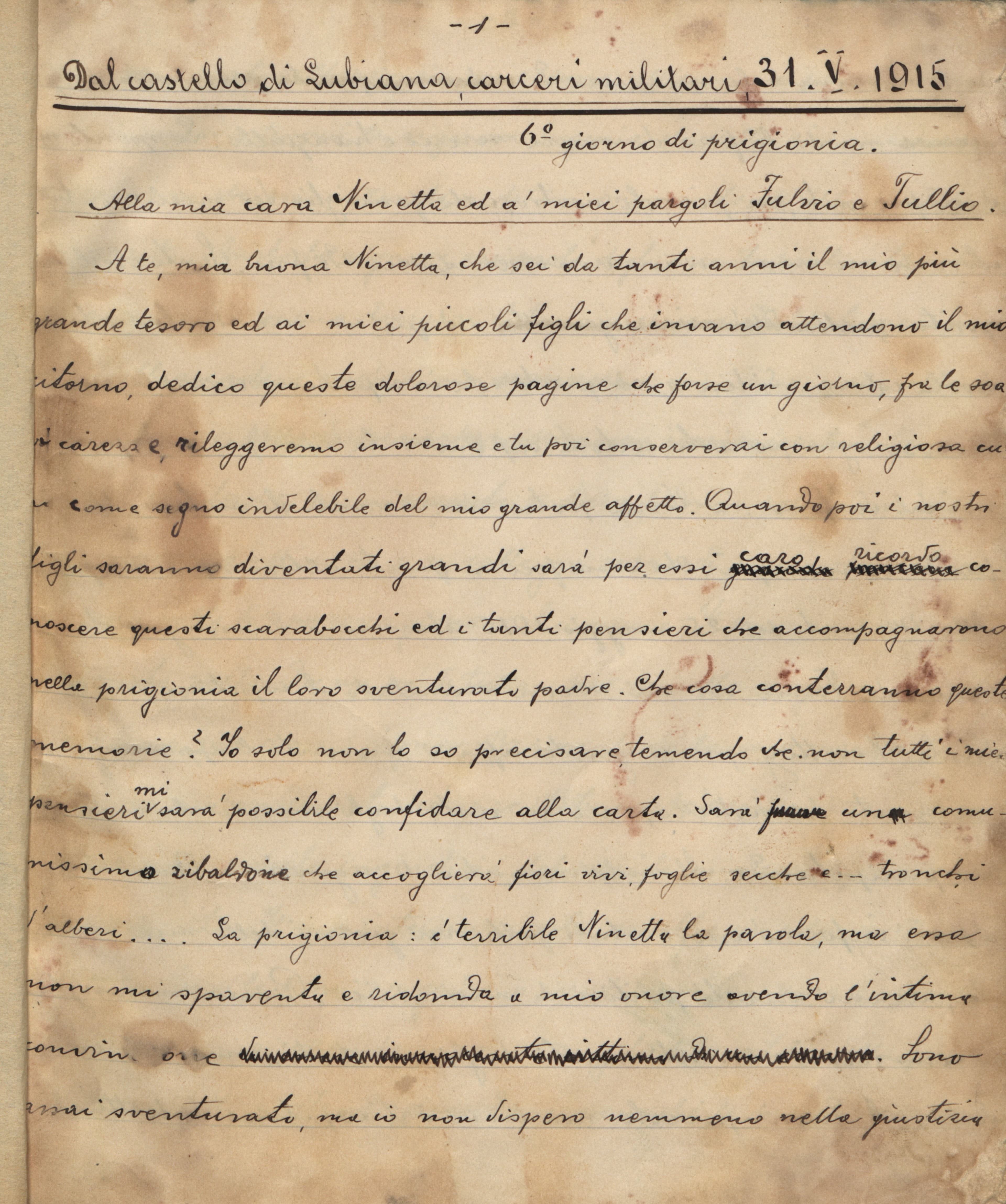 "Memorie": il diario