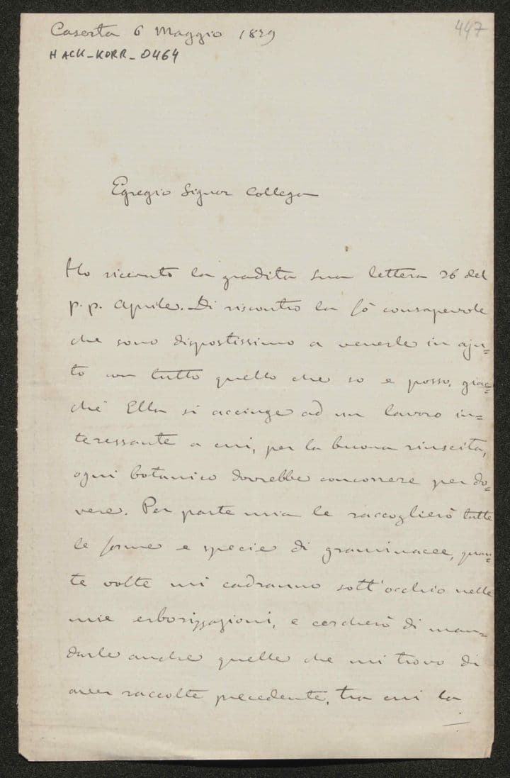 Hackel's correspondence