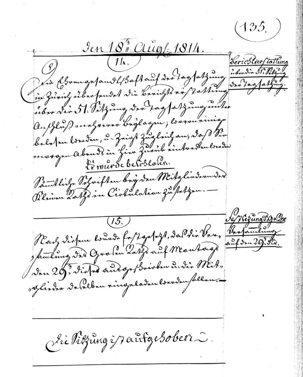 Council minutes from Sankt Gallen