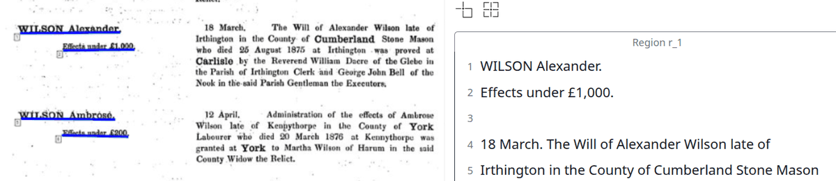 Only the lines in the left column have baselines; the right column is transcribed without them