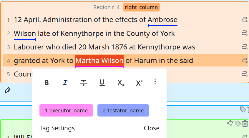 Names tagged as testator_name or executor_name depending on their role